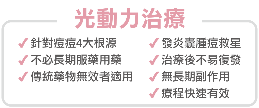 光動力治療痘痘的特色優點